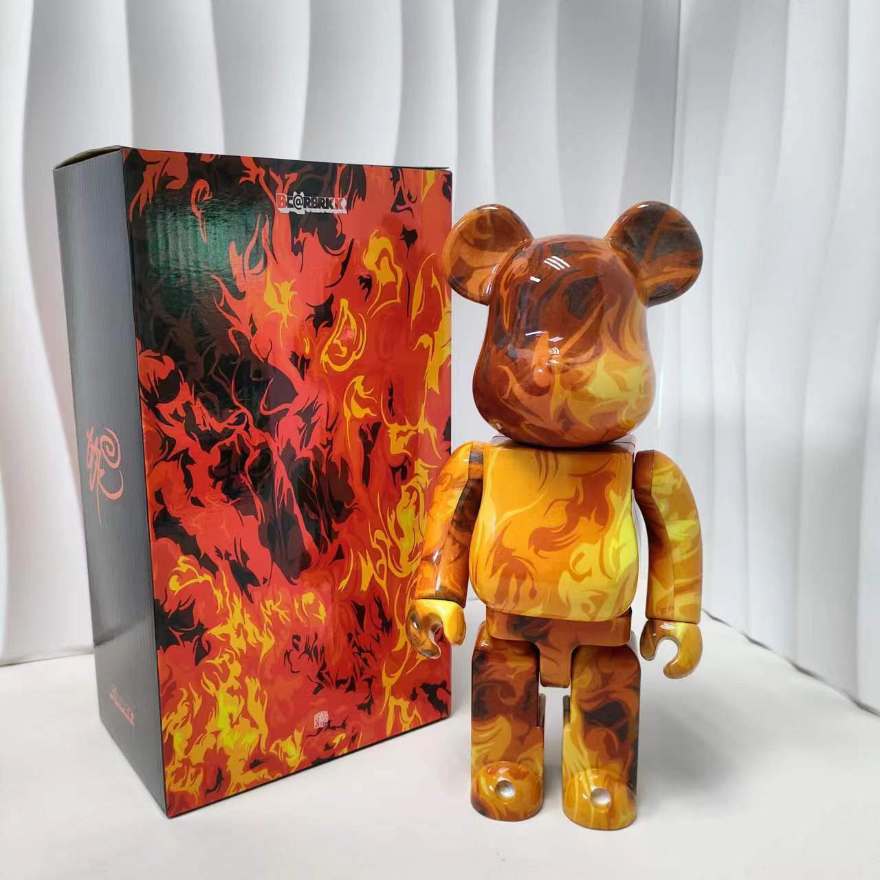 28cm Plated Designer Bear Sculpture – Punk Style Art Toy