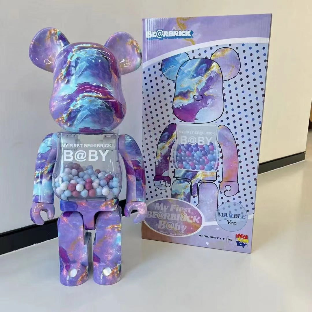 28cm Plated Designer Bear Sculpture – Punk Style Art Toy