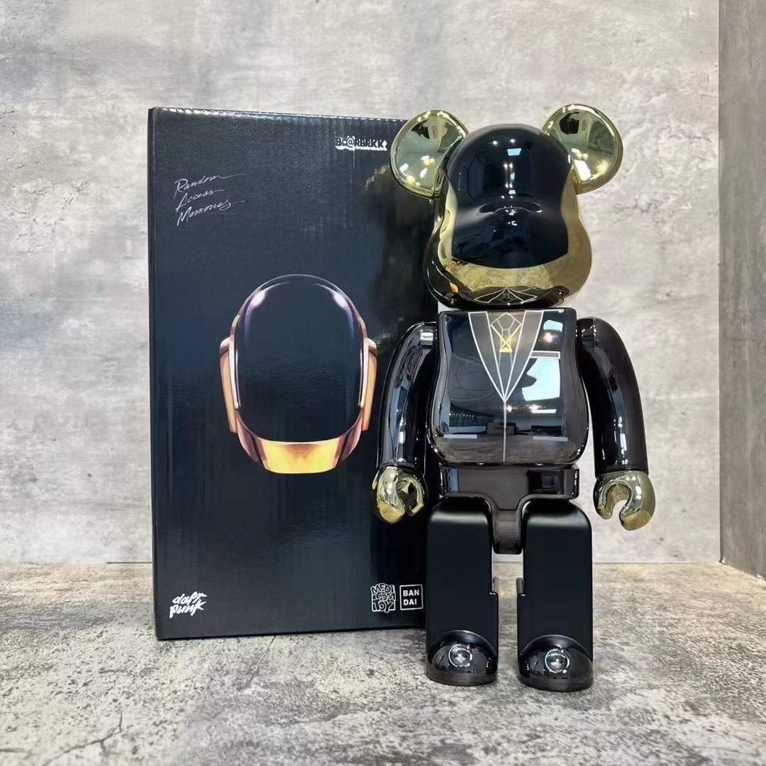 28cm Plated Designer Bear Sculpture – Punk Style Art Toy