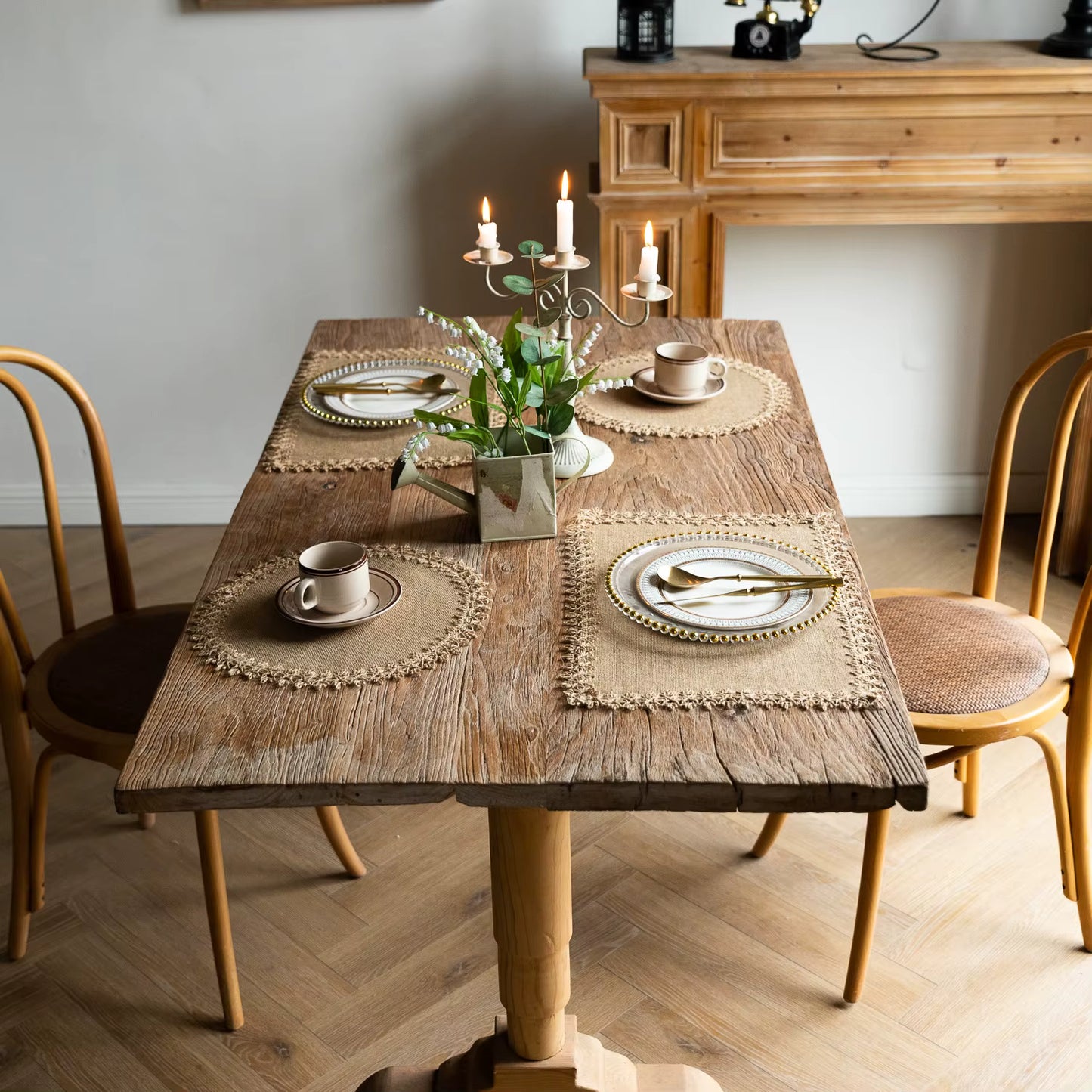Rustic Jute Placemats – Farmhouse-Style Natural Table Mats