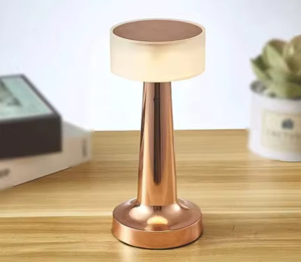 Rechargeable Cordless LED Touch Table Lamp – Mini Gold Night Light with 3 Brightness Levels for Hotels & Restaurants