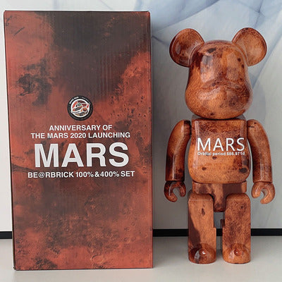 28cm Plated Designer Bear Sculpture – Punk Style Art Toy