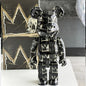 28cm Plated Designer Bear Sculpture – Punk Style Art Toy
