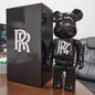 28cm Plated Designer Bear Sculpture – Punk Style Art Toy