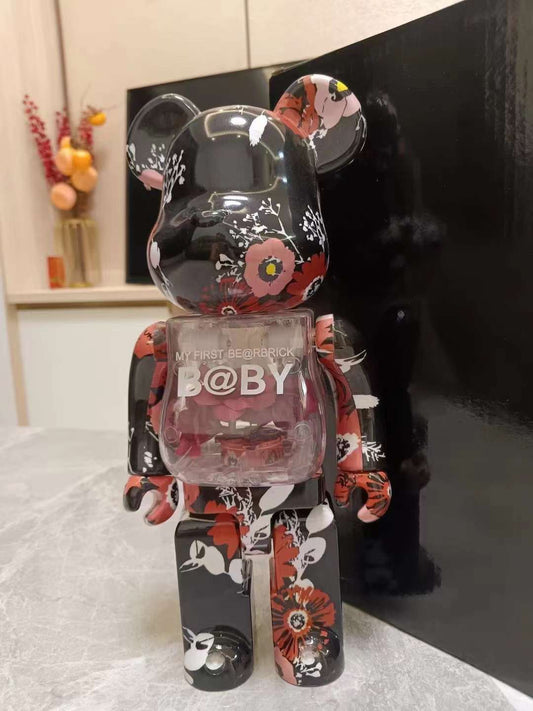 28cm Plated Designer Bear Sculpture – Punk Style Art Toy