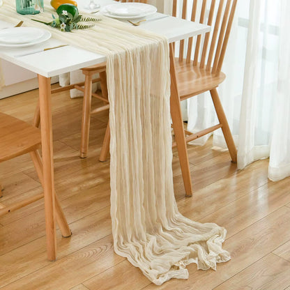 Elegant Gauze Table Runner – Long Soft Fabric for Holiday & Event Tables