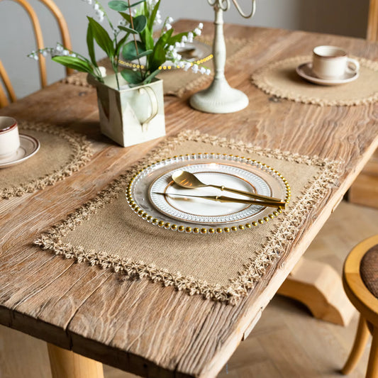 Rustic Jute Placemats – Farmhouse-Style Natural Table Mats