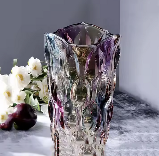 Luxury & Elegant Crystal Glass Vase – Decorative Centerpiece for Floral Arrangements