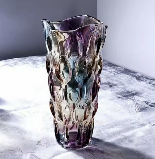 Luxury & Elegant Crystal Glass Vase – Decorative Centerpiece for Floral Arrangements