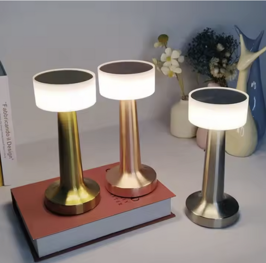 Rechargeable Cordless LED Touch Table Lamp – Mini Gold Night Light with 3 Brightness Levels for Hotels & Restaurants