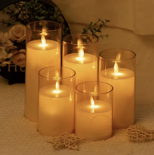 Set of 3 Led Candle Lamp Electronic Battery Power Candles Flameless Flicker Tea Candles for Decor Wedding Decorative Light